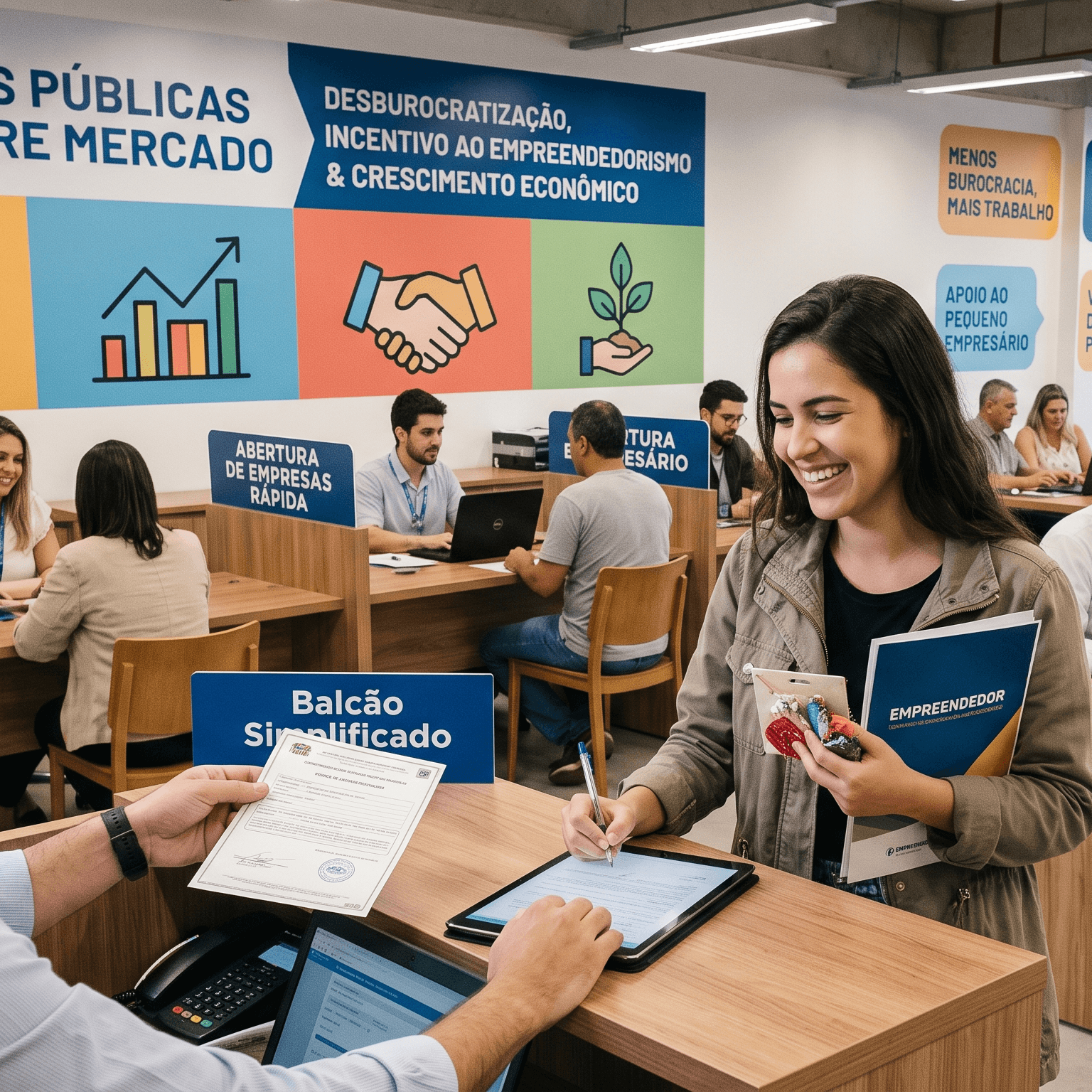 Empreendedora em ambiente facilitado para o negócio