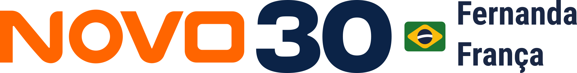Logo do Partido Novo composto com o nome Fernanda França